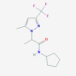 N-cyclopentyl-2-[5-methyl-3-(trifluoromethyl)-1H-pyrazol-1-yl]propanamide