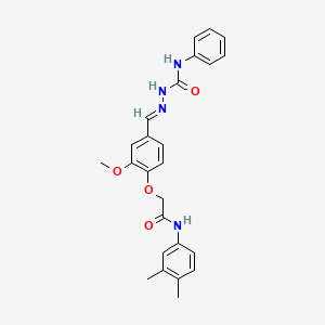 (2E)-2-(4-{2-[(3,4-dimethylphenyl)amino]-2-oxoethoxy}-3-methoxybenzylidene)-N-phenylhydrazinecarboxamide