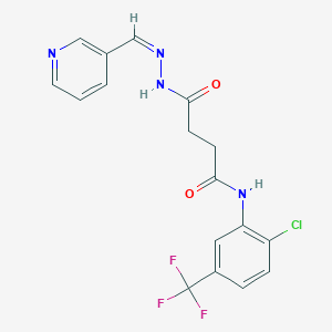 N-[2-chloro-5-(trifluoromethyl)phenyl]-4-oxo-4-[(2Z)-2-(pyridin-3-ylmethylidene)hydrazinyl]butanamide