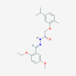 molecular formula C22H28N2O4 B10912193 N'-[(E)-(2-ethoxy-5-methoxyphenyl)methylidene]-2-[2-methyl-5-(propan-2-yl)phenoxy]acetohydrazide 