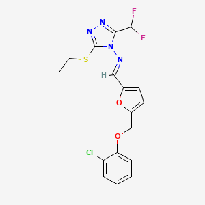 N-[(E)-{5-[(2-chlorophenoxy)methyl]furan-2-yl}methylidene]-3-(difluoromethyl)-5-(ethylsulfanyl)-4H-1,2,4-triazol-4-amine