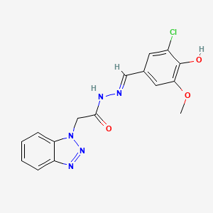 2-(1H-benzotriazol-1-yl)-N'-[(E)-(3-chloro-4-hydroxy-5-methoxyphenyl)methylidene]acetohydrazide