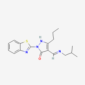 2-Benzothiazol-2-yl-4-[(E)-isobutylimino-methyl]-5-propyl-1,2-dihydro-pyrazol-3-one