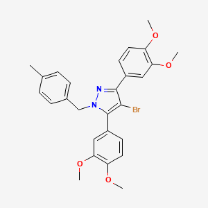 4-bromo-3,5-bis(3,4-dimethoxyphenyl)-1-(4-methylbenzyl)-1H-pyrazole