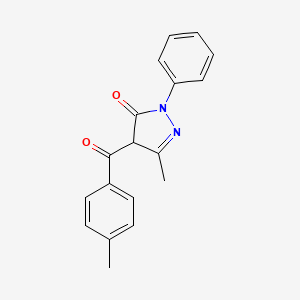 molecular formula C18H16N2O2 B10912278 5-methyl-4-[(4-methylphenyl)carbonyl]-2-phenyl-2,4-dihydro-3H-pyrazol-3-one CAS No. 73087-92-0