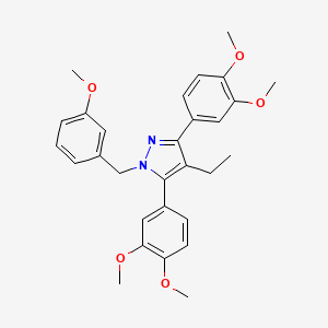 3,5-bis(3,4-dimethoxyphenyl)-4-ethyl-1-(3-methoxybenzyl)-1H-pyrazole