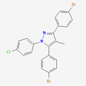 molecular formula C22H15Br2ClN2 B10912283 3,5-bis(4-bromophenyl)-1-(4-chlorophenyl)-4-methyl-1H-pyrazole 