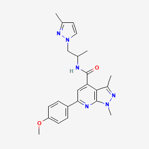 6-(4-methoxyphenyl)-1,3-dimethyl-N-[1-(3-methyl-1H-pyrazol-1-yl)propan-2-yl]-1H-pyrazolo[3,4-b]pyridine-4-carboxamide