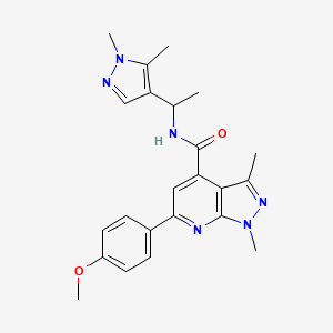 N-[1-(1,5-dimethyl-1H-pyrazol-4-yl)ethyl]-6-(4-methoxyphenyl)-1,3-dimethyl-1H-pyrazolo[3,4-b]pyridine-4-carboxamide