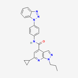 N-[4-(1H-benzotriazol-1-yl)phenyl]-6-cyclopropyl-1-propyl-1H-pyrazolo[3,4-b]pyridine-4-carboxamide