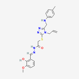 N'-[(E)-(2-hydroxy-3-methoxyphenyl)methylidene]-2-{[5-{[(4-methylphenyl)amino]methyl}-4-(prop-2-en-1-yl)-4H-1,2,4-triazol-3-yl]sulfanyl}acetohydrazide