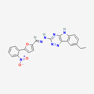 8-ethyl-3-[(2E)-2-{[5-(2-nitrophenyl)furan-2-yl]methylidene}hydrazinyl]-5H-[1,2,4]triazino[5,6-b]indole