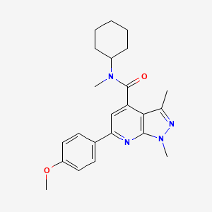 N-cyclohexyl-6-(4-methoxyphenyl)-N,1,3-trimethyl-1H-pyrazolo[3,4-b]pyridine-4-carboxamide