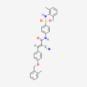 (2E)-2-cyano-N-{4-[(2,6-dimethylphenyl)sulfamoyl]phenyl}-3-{4-[(2-methylbenzyl)oxy]phenyl}prop-2-enamide