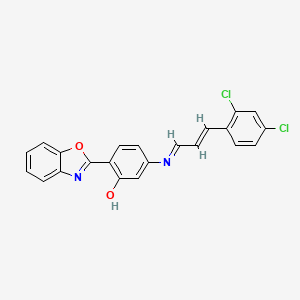 molecular formula C22H14Cl2N2O2 B10912384 2-(1,3-benzoxazol-2-yl)-5-{[(1E,2E)-3-(2,4-dichlorophenyl)prop-2-en-1-ylidene]amino}phenol 