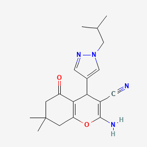 2-Amino-4-(1-isobutyl-1H-pyrazol-4-yl)-7,7-dimethyl-5-oxo-5,6,7,8-tetrahydro-4H-chromene-3-carbonitrile