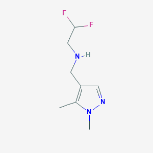 molecular formula C8H13F2N3 B10912448 N-((1,5-Dimethyl-1H-pyrazol-4-yl)methyl)-2,2-difluoroethanamine 