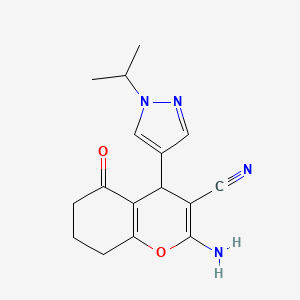 2-Amino-4-(1-isopropyl-1H-pyrazol-4-YL)-5-oxo-5,6,7,8-tetrahydro-4H-chromen-3-YL cyanide