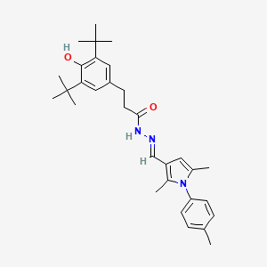 molecular formula C31H41N3O2 B10912492 3-(3,5-di-tert-butyl-4-hydroxyphenyl)-N'-{(E)-[2,5-dimethyl-1-(4-methylphenyl)-1H-pyrrol-3-yl]methylidene}propanehydrazide 