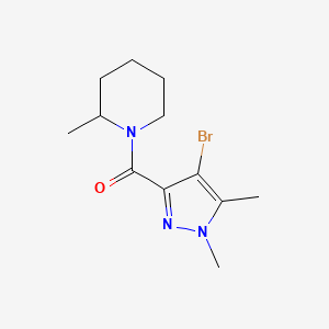 molecular formula C12H18BrN3O B10912497 (4-bromo-1,5-dimethyl-1H-pyrazol-3-yl)(2-methylpiperidin-1-yl)methanone 