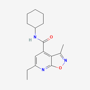 N-cyclohexyl-6-ethyl-3-methyl[1,2]oxazolo[5,4-b]pyridine-4-carboxamide