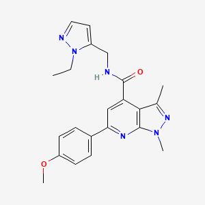 N-[(1-ethyl-1H-pyrazol-5-yl)methyl]-6-(4-methoxyphenyl)-1,3-dimethyl-1H-pyrazolo[3,4-b]pyridine-4-carboxamide