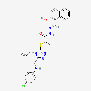 2-({4-allyl-5-[(4-chloroanilino)methyl]-4H-1,2,4-triazol-3-yl}sulfanyl)-N'-[(2-hydroxy-1-naphthyl)methylene]propanohydrazide