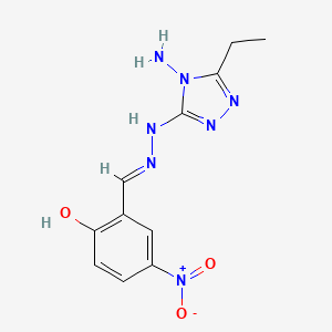 2-{(E)-[2-(4-amino-5-ethyl-4H-1,2,4-triazol-3-yl)hydrazinylidene]methyl}-4-nitrophenol