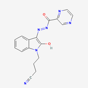 N'-[(3E)-1-(3-cyanopropyl)-2-oxo-1,2-dihydro-3H-indol-3-ylidene]pyrazine-2-carbohydrazide