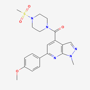 [6-(4-methoxyphenyl)-1-methyl-1H-pyrazolo[3,4-b]pyridin-4-yl][4-(methylsulfonyl)piperazin-1-yl]methanone