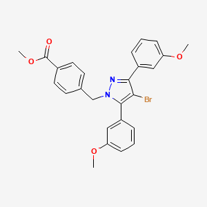 methyl 4-{[4-bromo-3,5-bis(3-methoxyphenyl)-1H-pyrazol-1-yl]methyl}benzoate