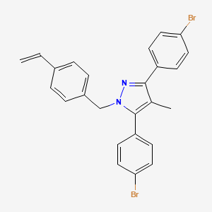 molecular formula C25H20Br2N2 B10912575 3,5-bis(4-bromophenyl)-1-(4-ethenylbenzyl)-4-methyl-1H-pyrazole 