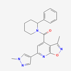 [3-methyl-6-(1-methyl-1H-pyrazol-4-yl)[1,2]oxazolo[5,4-b]pyridin-4-yl](2-phenylpiperidin-1-yl)methanone