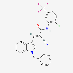 (2E)-3-(1-benzyl-1H-indol-3-yl)-N-[2-chloro-5-(trifluoromethyl)phenyl]-2-cyanoprop-2-enamide