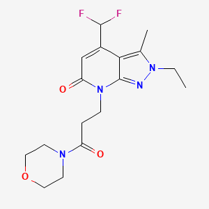 molecular formula C17H22F2N4O3 B10912615 4-(difluoromethyl)-2-ethyl-3-methyl-7-[3-(morpholin-4-yl)-3-oxopropyl]-2,7-dihydro-6H-pyrazolo[3,4-b]pyridin-6-one 