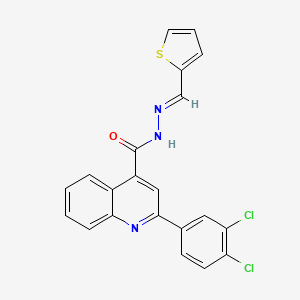 2-(3,4-dichlorophenyl)-N'-[(E)-thiophen-2-ylmethylidene]quinoline-4-carbohydrazide