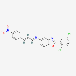 2-(2,5-dichlorophenyl)-N-[(1E,2E)-3-(4-nitrophenyl)prop-2-en-1-ylidene]-1,3-benzoxazol-5-amine