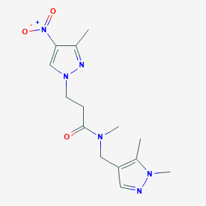 N-[(1,5-dimethyl-1H-pyrazol-4-yl)methyl]-N-methyl-3-(3-methyl-4-nitro-1H-pyrazol-1-yl)propanamide