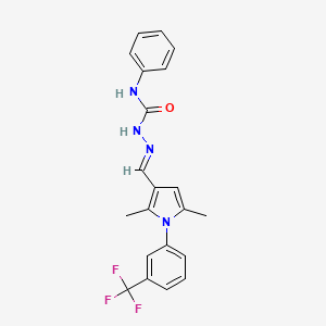 (2E)-2-({2,5-dimethyl-1-[3-(trifluoromethyl)phenyl]-1H-pyrrol-3-yl}methylidene)-N-phenylhydrazinecarboxamide