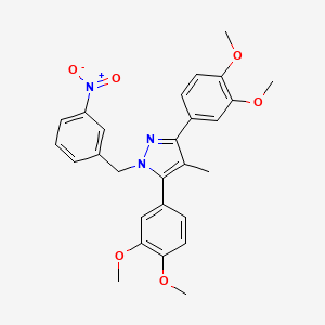 3,5-bis(3,4-dimethoxyphenyl)-4-methyl-1-(3-nitrobenzyl)-1H-pyrazole