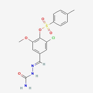 4-[(E)-(2-carbamoylhydrazinylidene)methyl]-2-chloro-6-methoxyphenyl 4-methylbenzenesulfonate