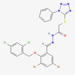 N'-[(E)-{3,5-dibromo-2-[(2,4-dichlorobenzyl)oxy]phenyl}methylidene]-2-[(1-phenyl-1H-tetrazol-5-yl)sulfanyl]acetohydrazide