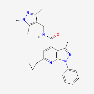 6-cyclopropyl-3-methyl-1-phenyl-N-[(1,3,5-trimethyl-1H-pyrazol-4-yl)methyl]-1H-pyrazolo[3,4-b]pyridine-4-carboxamide