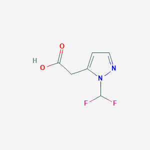 molecular formula C6H6F2N2O2 B10912717 [1-(difluoromethyl)-1H-pyrazol-5-yl]acetic acid 