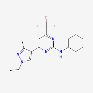 N-cyclohexyl-4-(1-ethyl-3-methyl-1H-pyrazol-4-yl)-6-(trifluoromethyl)pyrimidin-2-amine