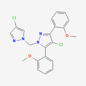 4-chloro-1-[(4-chloro-1H-pyrazol-1-yl)methyl]-3,5-bis(2-methoxyphenyl)-1H-pyrazole