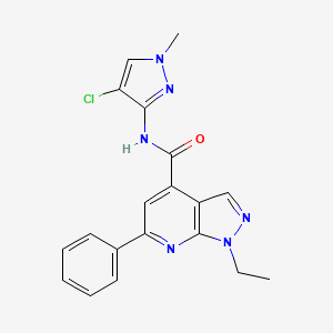 N-(4-chloro-1-methyl-1H-pyrazol-3-yl)-1-ethyl-6-phenyl-1H-pyrazolo[3,4-b]pyridine-4-carboxamide