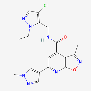 N-[(4-chloro-1-ethyl-1H-pyrazol-5-yl)methyl]-3-methyl-6-(1-methyl-1H-pyrazol-4-yl)[1,2]oxazolo[5,4-b]pyridine-4-carboxamide