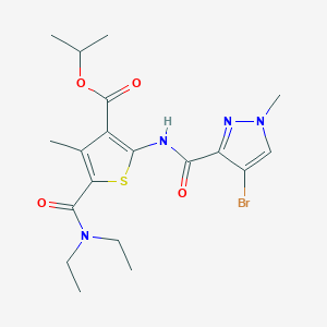 molecular formula C19H25BrN4O4S B10912822 propan-2-yl 2-{[(4-bromo-1-methyl-1H-pyrazol-3-yl)carbonyl]amino}-5-(diethylcarbamoyl)-4-methylthiophene-3-carboxylate 