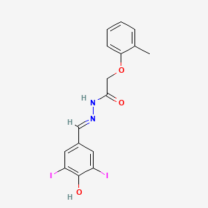 N'-[(E)-(4-hydroxy-3,5-diiodophenyl)methylidene]-2-(2-methylphenoxy)acetohydrazide